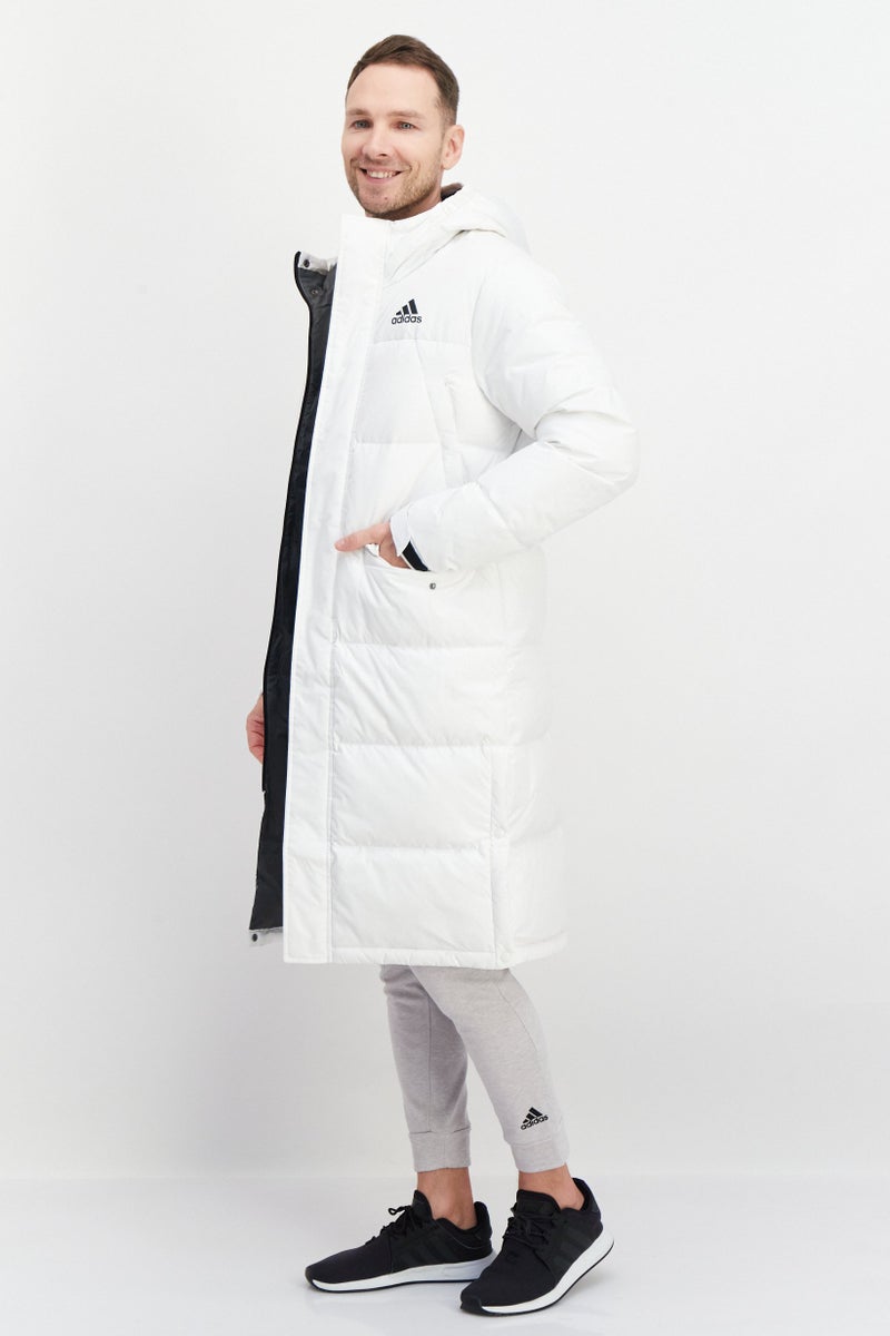 Adidas Men Sportswear Fit Stay Warm Hooded Down Jacket, White - Image 4